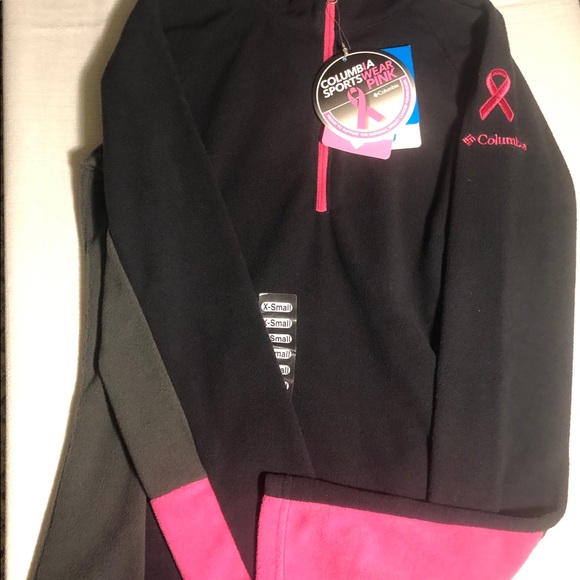 Ladies Breast Cancer awareness Columbia half zip - Picture 2 of 7